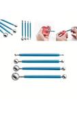 Kil, seramik, çömlekçilik, şekillendirici, heykel, modelleme, metal toplar-silikon kalem-9 Parça - 4