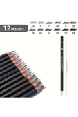Kara Kalem Çizim Seti, Eskiz Kalem Seti, Dereceli Kalem Çizim Set, Eskiz Yapmak Ve Tonlama-12li thumbnail 3