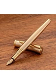 Altın Tonlu Paslanmaz Çelik Dolma Kalem, doldurulabilir, lüsk hediyelik dolma kalem thumbnail 1