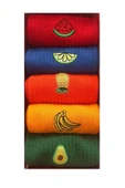 Meyve Işlemeli Çoraplar, Sevimli Çoraplar, Nakışlı Çoraplar, Unisex Çoraplar 5 Çift No:2 thumbnail 1