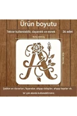 Kaligrafi harf şablonları 26 Parça 10x10cm-Çiçek Harf Şablonu, Boyama sticker thumbnail 1