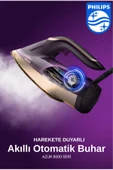 Philips Azur 8000 Serisi Kumaşa Göre Otomatik Isı Ayarlayan Buharlı Ütü, Özel Seri 3000Watt - 1