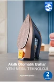 Philips Yeni Seri Azur Buharlı Ütü, OptimalTEMP Teknoloji, SteamGlide Elite Taban - Akıllı Hızlı Güçlü Buhar - 1