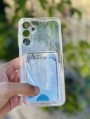 Zipax Samsung Galaxy A16 Kılıf Şeffaf Kartlıklı Silikon Azn-SetraKart thumbnail 2