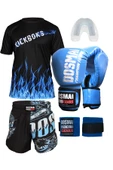 DO-SMAI Boks Kick Boks Muay Thai Rhaegal Boks Seti Boks Eldiveni Spor T-Shirt Şort Takımı Başlangıç Paketi thumbnail 1