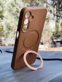 Zipax Samsung Galaxy S24 FE Kılıf MgSafe Özellikli Standlı Pastel Renkler Azn-Reggal thumbnail 4