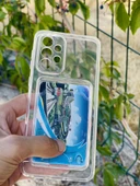 Zipax Samsung Galaxy A73 5G Kılıf Şeffaf Kartlıklı Silikon Azn-SetraKart thumbnail 2