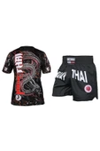 DO-SMAI Dijital Baskılı İkili Boks Kick Boks Muay Thai Spor T-Shirt Şort Takımı - 1