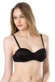 3021 Basic Sırtı Şeffaf Siyah Desteksiz Sütyen thumbnail 1