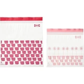 IKEA Kilitlenebilir Buzdolabı Poşeti, Kırmızı-Pembe, 2,5 Lt ve 1,2 Lt, 50 Adet - 1