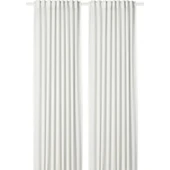IKEA Hılja Fon Perde 145 x 300 cm Beyaz 2 Kanat Polyester Makinede Yıkanabilir Işık Filreli - 1
