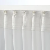 IKEA Hılja Fon Perde 145 x 300 cm Beyaz 2 Kanat Polyester Makinede Yıkanabilir Işık Filreli - 3