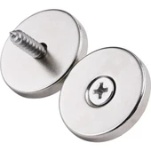 Havşa Delikli Çok Güçlü Neodyum Mıknatıs 25x10/5x5,5 mm Vida Atılabilir N35 Nikel Paslanmaz - 5