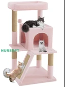 Nursoft Teraslı Dekoratif Kedi Tırmalama ve Oyun Evi - 1