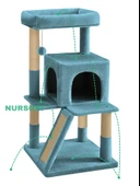 Nursoft Teraslı Dekoratif Kedi Tırmalama ve Oyun Evi - 3