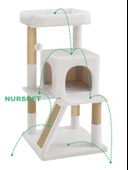 Nursoft Teraslı Dekoratif Kedi Tırmalama ve Oyun Evi - 3