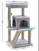 Nursoft Teraslı Dekoratif Kedi Tırmalama ve Oyun Evi - 4