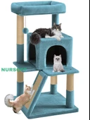 Nursoft Teraslı Dekoratif Kedi Tırmalama ve Oyun Evi - 1