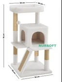 Nursoft Teraslı Dekoratif Kedi Tırmalama ve Oyun Evi - 4