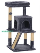Nursoft Teraslı Dekoratif Kedi Tırmalama ve Oyun Evi - 3