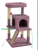 Nursoft Teraslı Dekoratif Kedi Tırmalama ve Oyun Evi - 4