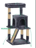 Nursoft Teraslı Dekoratif Kedi Tırmalama ve Oyun Evi - 4