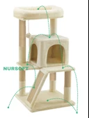 Nursoft Teraslı Dekoratif Kedi Tırmalama ve Oyun Evi - 3