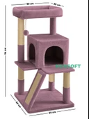 Nursoft Teraslı Dekoratif Kedi Tırmalama ve Oyun Evi - 3