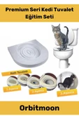 Premium Seri Kum Kabı Wc Klozet Alıştırma Kapağı Yetişkin Yavru Kedi Hijyenik Tuvalet Eğitim Seti - 1