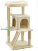Nursoft Teraslı Dekoratif Kedi Tırmalama ve Oyun Evi - 2