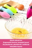 Premium Portatif Çelik Uçlu Kahve Sos Krema Mama Süt Köpürtücü Yumurta Çırpıcı Pilli Mini Mikser - 2