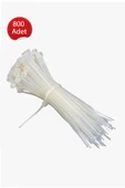 Plastik Kelepçe Cırt Kablo Bağı 2.5x200MM  Beyaz 800 Adet - 1