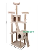 Cat City Yeni Rezidans 3 Stepli Tırmalama ve Eğlenceli Kedi Oyun Evi thumbnail 4