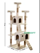 Cat City Yeni Rezidans 3 Stepli Tırmalama ve Eğlenceli Kedi Oyun Evi thumbnail 4