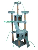 Cat City Yeni Rezidans 3 Stepli Tırmalama ve Eğlenceli Kedi Oyun Evi thumbnail 3