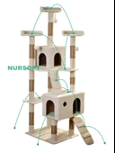 Cat City Yeni Rezidans 3 Stepli Tırmalama ve Eğlenceli Kedi Oyun Evi thumbnail 3