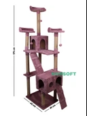 Cat City Yeni Rezidans 3 Stepli Tırmalama ve Eğlenceli Kedi Oyun Evi thumbnail 4