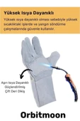 Premium Tasarım Isıya Dayanıklı Kaynak Yangın Su Geçirmez Çok Amaçlı Yanmaz Deri Eldiven - 2
