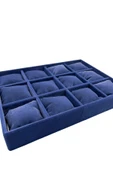 Tokyo Model Süet Kumaş Lacivert Renk 12 Yastıklı Çekmece İçi Takı Kutusu thumbnail 1