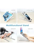 Kademeli Ayarlanabilir Metal Laptop Standı Macbook/notebook Katlanabilir Hafif Kaymaz Tablet Tutucu thumbnail 4