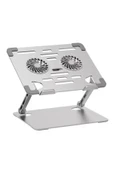 Laptop/Notebook/Macbook Uyumlu Soğutucu Fanlı Katlanabilir Yükseklik Ayarlı Metal Masa Üstü Standı thumbnail 2