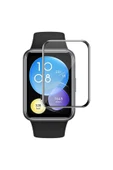Huawei Watch Fit 2 Uyumlu Tam Kaplayan Darbelere Karşı Dayanıklı Kırılmaz Cam Nano Ekran Koruyucu thumbnail 1