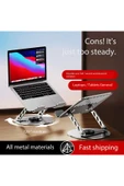 Dönebilen Yüksek Kaliteli Katlanabilir Ayarlanabilir Metal Masa Üstü Tablet Macbook Laptop Standı thumbnail 3