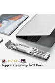 Kademeli Ayarlanabilir Metal Laptop Standı Macbook/notebook Katlanabilir Hafif Kaymaz Tablet Tutucu thumbnail 6