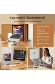 Dönebilen Yüksek Kaliteli Katlanabilir Ayarlanabilir Metal Masa Üstü Tablet Macbook Laptop Standı thumbnail 4