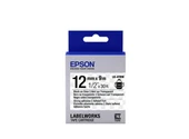 Epson LK-4TBW Güçlü Yapışkanlı Şeffaf Üzeri Siyah 12mm 9Metre Etiket thumbnail 1