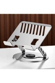 Dönebilen Yüksek Kaliteli Katlanabilir Ayarlanabilir Metal Masa Üstü Tablet Macbook Laptop Standı thumbnail 1
