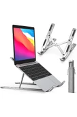 Kademeli Ayarlanabilir Metal Laptop Standı Macbook/notebook Katlanabilir Hafif Kaymaz Tablet Tutucu thumbnail 2