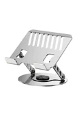 Dönebilen Yüksek Kaliteli Katlanabilir Ayarlanabilir Metal Masa Üstü Tablet Macbook Laptop Standı thumbnail 6
