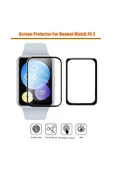 Huawei Watch Fit 2 Uyumlu Tam Kaplayan Darbelere Karşı Dayanıklı Kırılmaz Cam Nano Ekran Koruyucu thumbnail 2